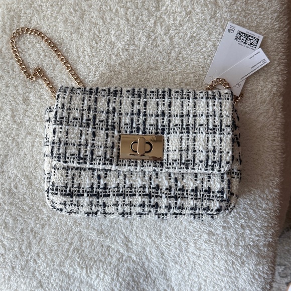 Tweed textured crossbody checked bag - Picture 5 of 9